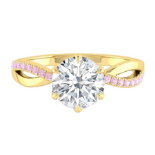 Load image into Gallery viewer, Pink Diamond Engagement Ring with Infinity Gold Platinum band Philippines