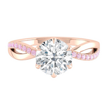 Load image into Gallery viewer, Pink Diamond Engagement Ring with Infinity Gold Platinum band Philippines