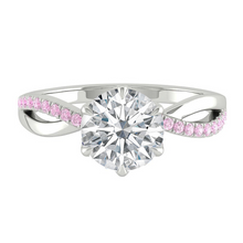 Load image into Gallery viewer, Pink Diamond Engagement Ring with Infinity Gold Platinum band Philippines