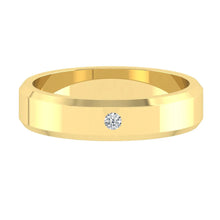 Load image into Gallery viewer, Lucce Greco Mi Polished 5mm 0.02ct Natural Diamond 14K Yellow Gold
