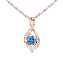 Load image into Gallery viewer, Lucce Fiore Infinity Necklace Ocean Blue Diamond
