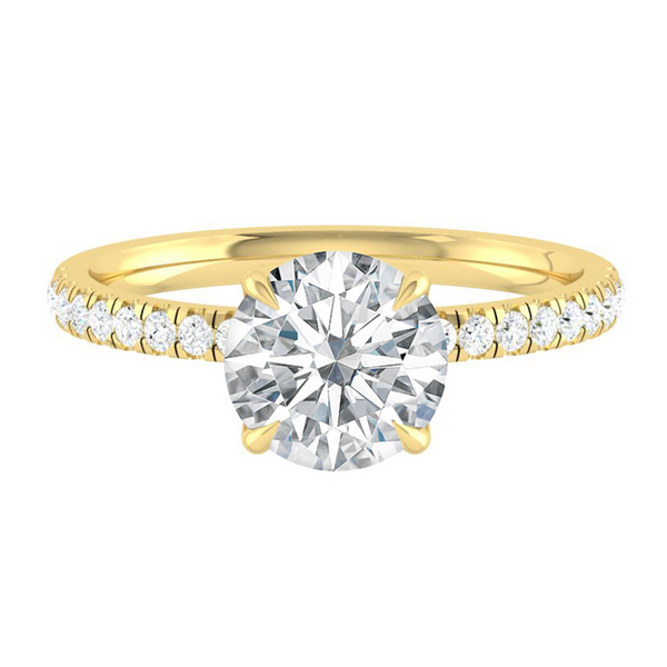 Lucce Lucia Pavé 4-Prong Round Diamond