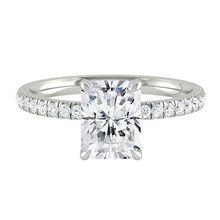 Load image into Gallery viewer, Radiant Diamond Engagement ring with Pave Gold or Platinum band and petals Manila Philippines
