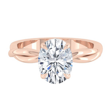 Load image into Gallery viewer, Oval Lab Natural Diamond Engagement Ring with Twisting Gold Platinum band Philippines