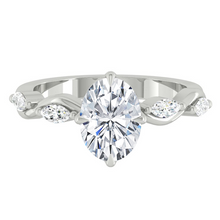 Load image into Gallery viewer, Lucce Constance Oval 1.02CT Lab Diamond D VS1 Ex IGI 14K White Gold and Platinum Prongs