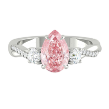 Load image into Gallery viewer, Fiore Trio Pear Rosé Pink Diamond Platinum