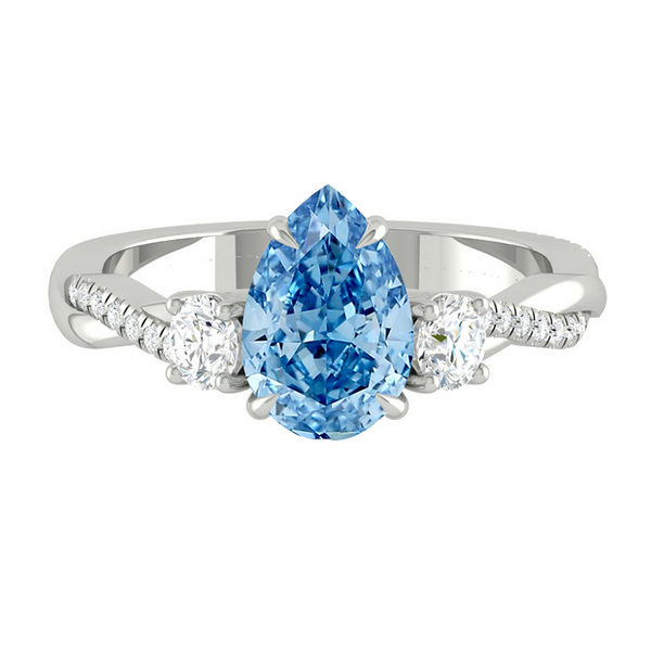 Lucce Fiore Trio Pear Ocean Blue Diamond