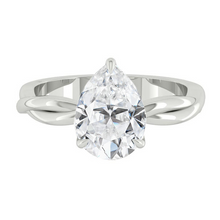 Load image into Gallery viewer, Pear Lab Natural Diamond Engagement Ring with Twisting Gold Platinum band Philippines