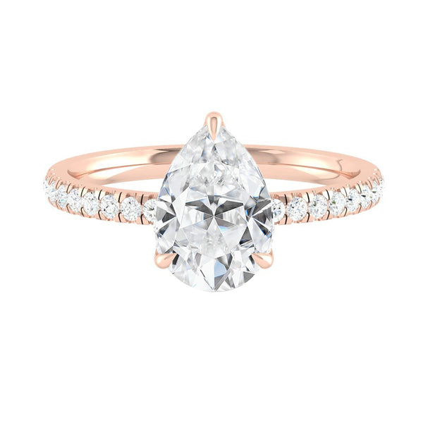 Lucce Lucia Pavé Pear Moissanite