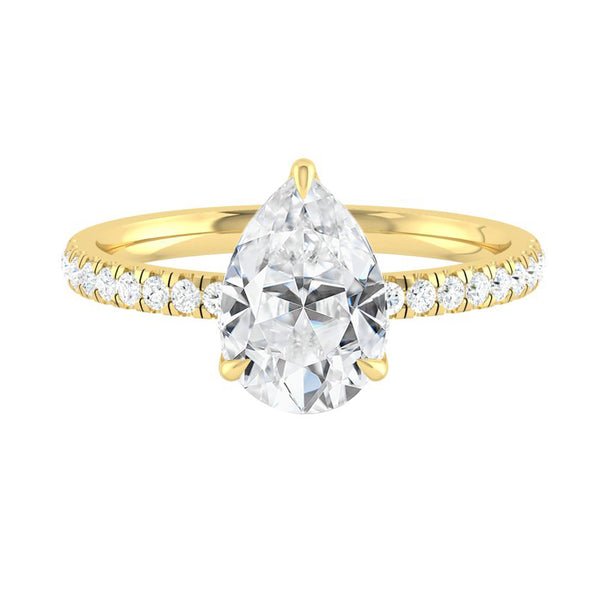Lucce Lucia Pavé Pear Moissanite
