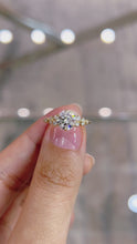 Load and play video in Gallery viewer, Diamond Cluster Engagement ring with Petal Prongs in Gold or Platinum, Manila Philippines