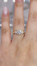 Load and play video in Gallery viewer, Trio Diamond Engagement Ring with Pave Twisting Gold Platinum band Philippines