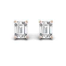 Load image into Gallery viewer, Emerald Diamond Stud Earrings in the Philippines
