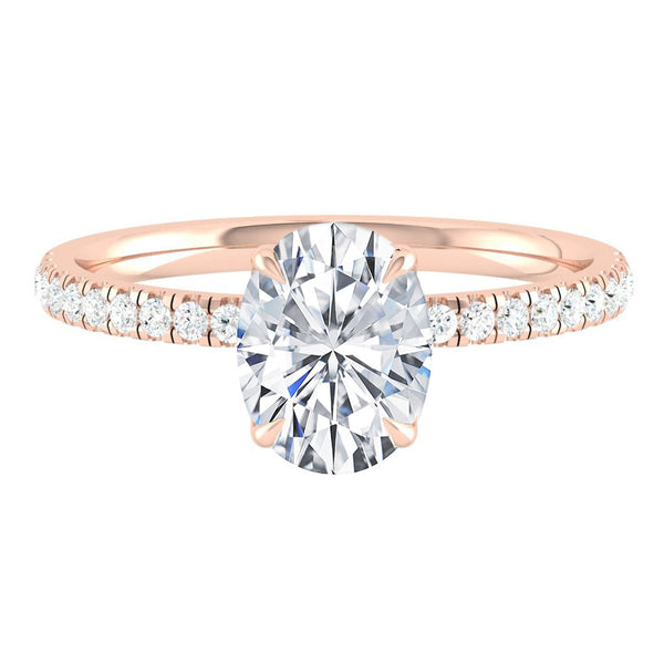 Lucce Lucia Halo Pave Oval Moissanite