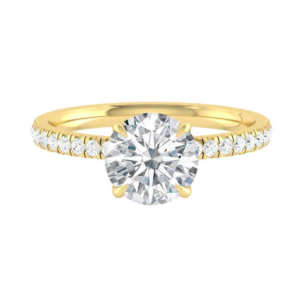 Lucce Lucia Pavé 4-Prong Round Moissanite