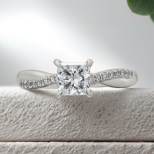 Load image into Gallery viewer, Lucce Tusciana Princess Lab Diamond 0.77ct D VVS2 Ex IGI 18K White Gold