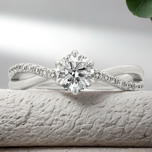 Load image into Gallery viewer, Lucce Fiore Sei Round Natural Diamond 0.50ct H VS2 Ex 18K White Gold