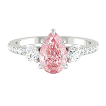 Load image into Gallery viewer, Siena Pavé Pear Rosé Pink Diamond Platinum