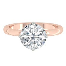 Load image into Gallery viewer, Lucce Constance Solitaire Round Lab Diamond 0.52ct D VVS2 Id IGI 14K Rose Gold and Platinum Prongs