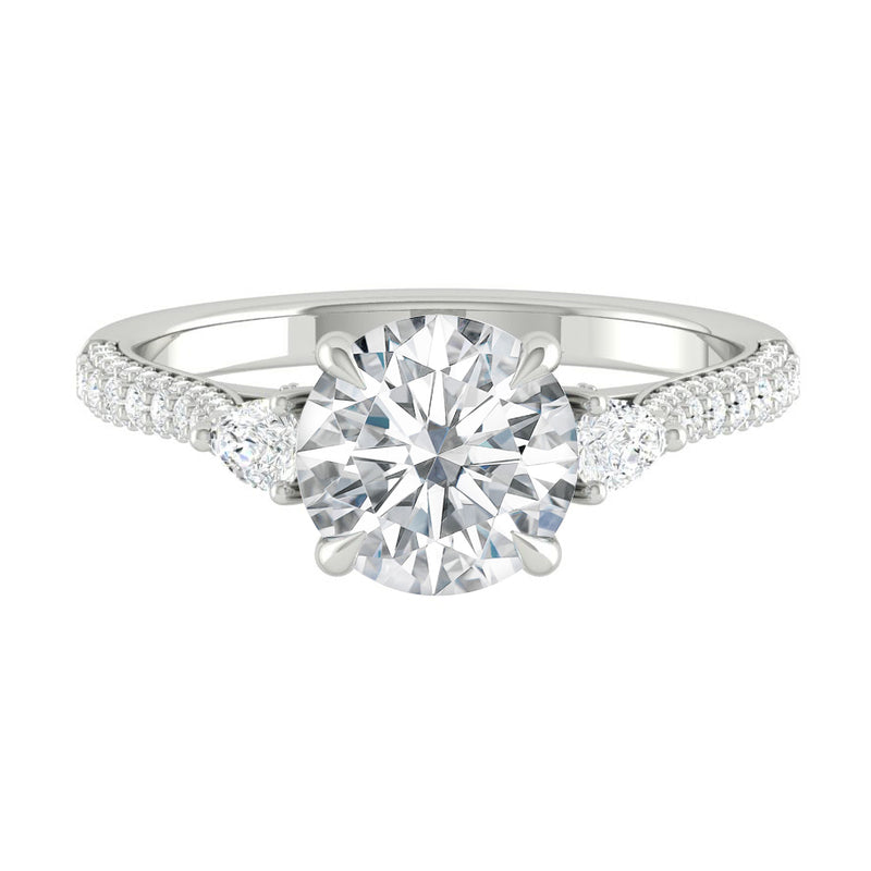 Lucce Sophia Pavé Trio Round Moissanite