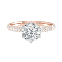 Load image into Gallery viewer, Lucce Lucia Pavé Luxe Round Lab Diamond 1.25ct D VVS2 Id IGI 14K Rose Gold and Platinum Prongs