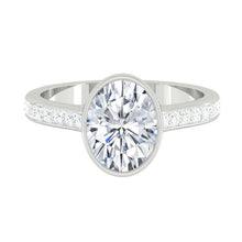 Load image into Gallery viewer, Lucce Carla Channel Oval Moissanite