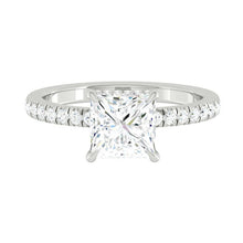 Load image into Gallery viewer, Lucce Verona Pave Princess Supernova Moissanite 1.50ct 14k White Gold