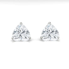 Load image into Gallery viewer, Lucce Jasmine Heart Stud 2.00ctw SUPERNOVA Moissanite 14K White Gold