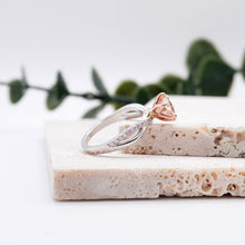 Load image into Gallery viewer, Pink Diamond Engagement Ring with Pave Infinity Gold Platinum band Philippines