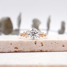 Load image into Gallery viewer, Diamond Cluster Engagement ring with Petal Prongs in Gold or Platinum, Manila Philippines