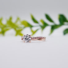 Load image into Gallery viewer, Petal Moissanite Engagement Ring with Pink Diamonds Philippines