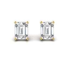 Load image into Gallery viewer, Emerald cut Diamond Earrings with Hidden Halo Philippines