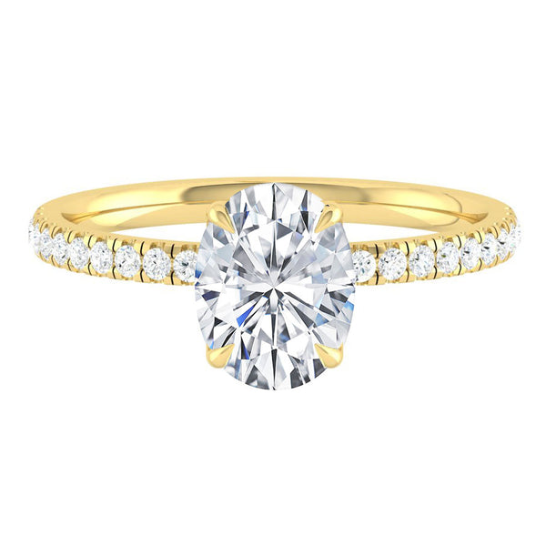 Lucce Lucia Halo Pave Oval Moissanite