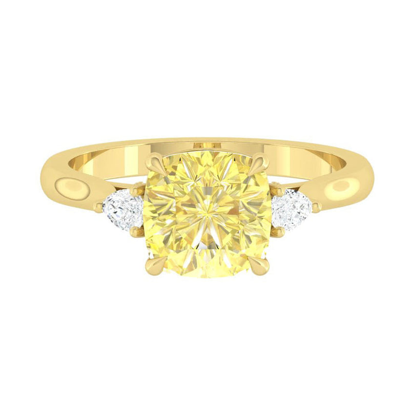 Lucce Sophia Cushion Sunburst Yellow Diamond