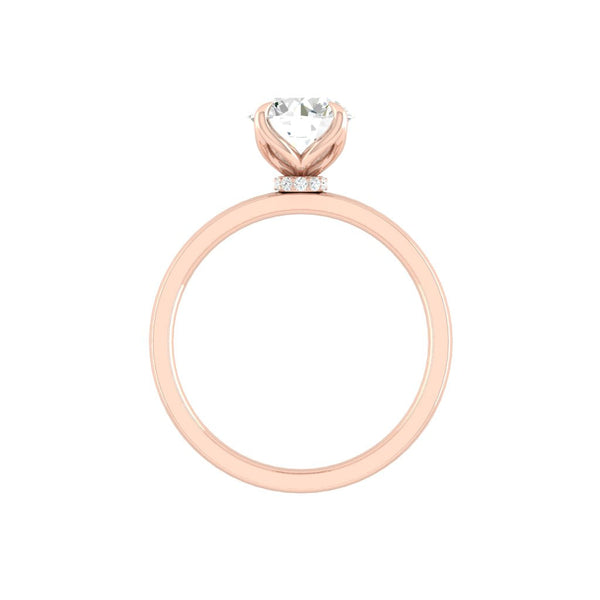 Lucce Lucia Halo Round 0.78ct SUPERNOVA Moissanite 14K Rose Gold