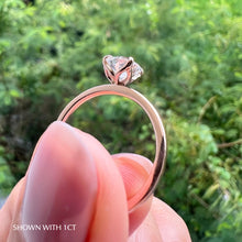 Load image into Gallery viewer, Round Solitaire Diamond Engagement ring with Gold or Platinum band and petals Manila Philippines