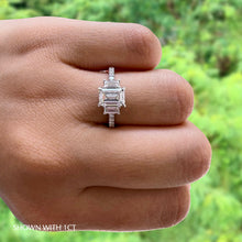 Load image into Gallery viewer, Where to buy Emerald Engagement ring wedding rings gold jewelry trilogy three stone lab diamond manila philippines