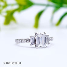 Load image into Gallery viewer, Where to buy Emerald Engagement ring wedding rings gold jewelry trilogy three stone lab diamond manila philippines