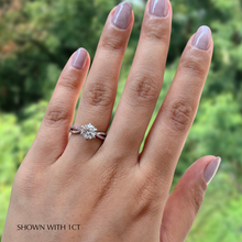 Load image into Gallery viewer, Moissanite Engagement Ring with Pink Diamond Band in the Philippines
