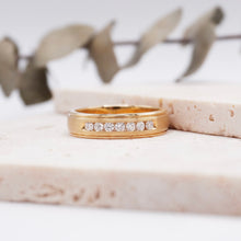 Load image into Gallery viewer, Lucce Michael Brushed 5mm 0.21CTW Lab Diamond 14K Yellow Gold
