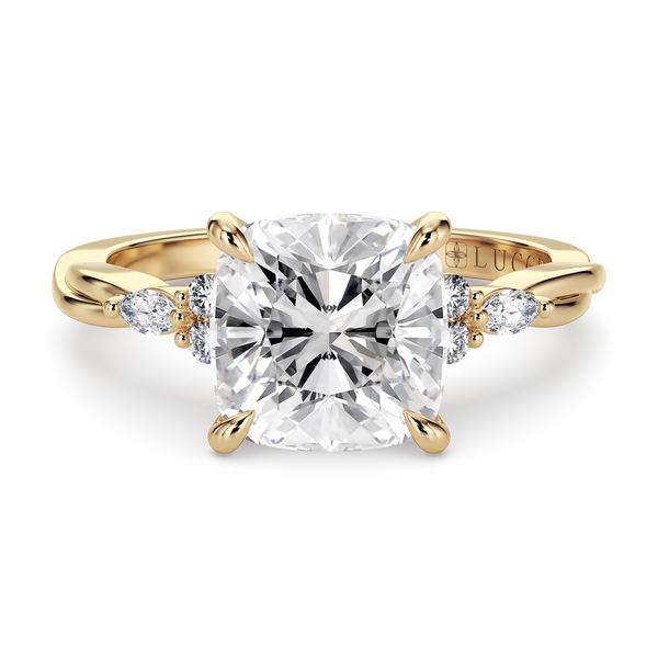LUCCE ALESSA™ Cushion Celeste Moissanite 1.11ct 14K Yellow Gold