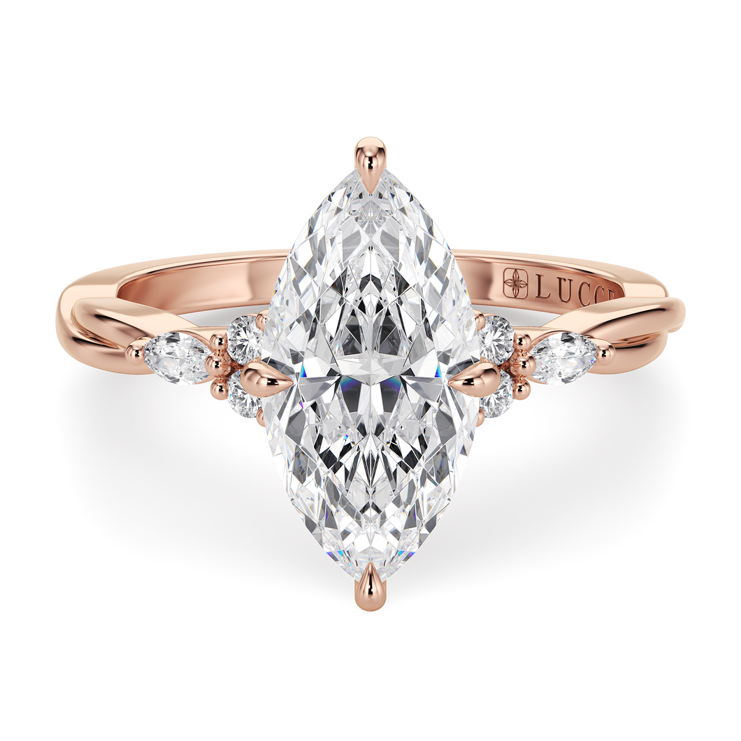 Lucce Alessa Marquise Lab Diamond 0.53ct D VVS2 VG IGI 14K Rose Gold