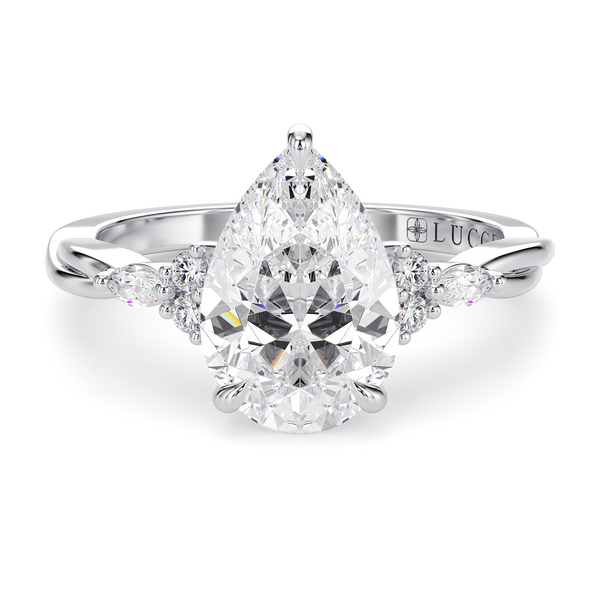 LUCCE ALESSA™ Pear Lab Diamond 1.01ct E VVS2 14K White Gold