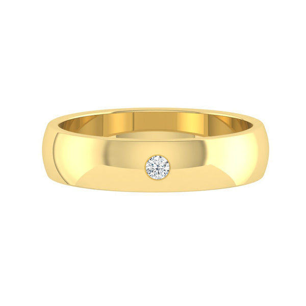 LUCCE AMORE™ Luxe Polished 4mm 0.06ct Natural Diamond 14K Yellow Gold