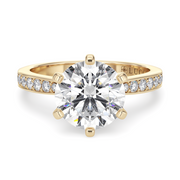 LUCCE ANGELA™ Pavé Round Lab Diamond 1.09ct D VS1 Id IGI 14K Yellow Gold