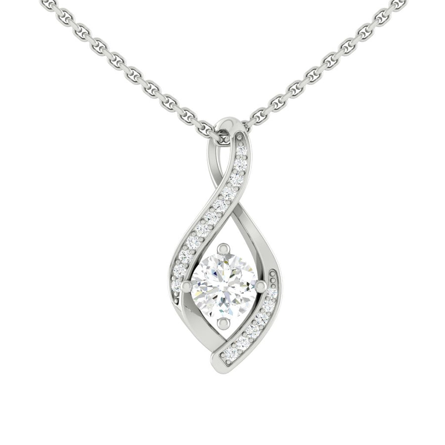 Load image into Gallery viewer, LUCCE FIORE™ Infinity Necklace Natural Diamond 0.70ctw (0.50ct E VS2 Ex GIA Center Stone) Platinum
