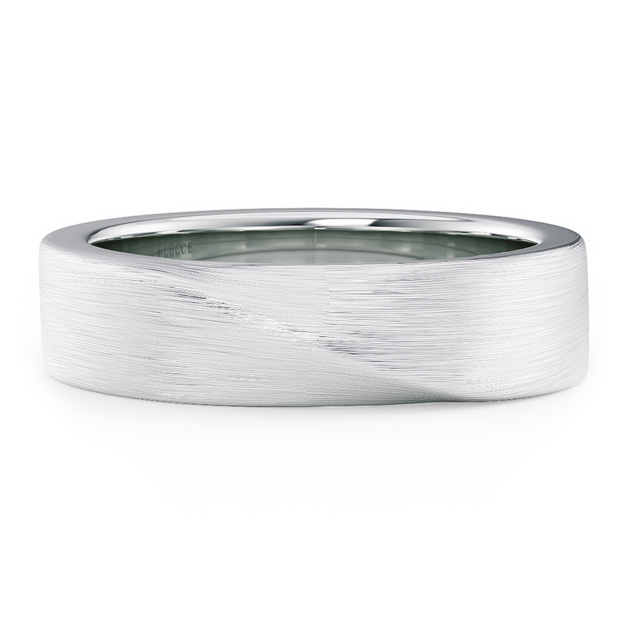 Load image into Gallery viewer, LUCCE Comfort Fit Unisex Wedding Ring with a Mobius Outside Profile and Brushed or Polished Finish in Gold or Platinum
