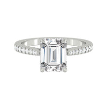 Load image into Gallery viewer, Azalea Pavé Emerald Moissanite
