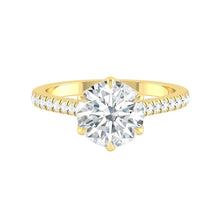 Load image into Gallery viewer, Lucce Azalea Pavé Round Lab Diamond 3.01ct D VS1 Id IGI 18K Yellow Gold
