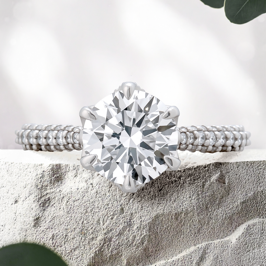 Load image into Gallery viewer, LUCCE AZALEA™ Luxe Round 3.00ct CELESTE™ Moissanite Platinum
